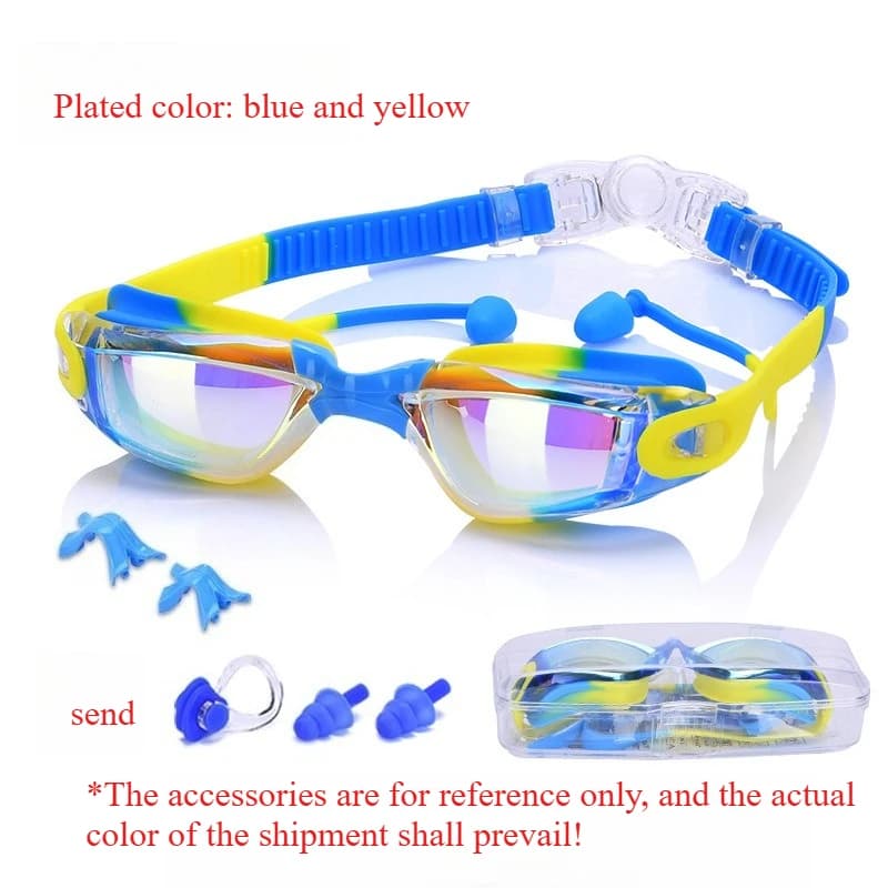 2026 Silicone Kids Swimming Goggles Waterproof Anti Fog Electroplated HD Clear Lens Children Swimming Gear Accessories