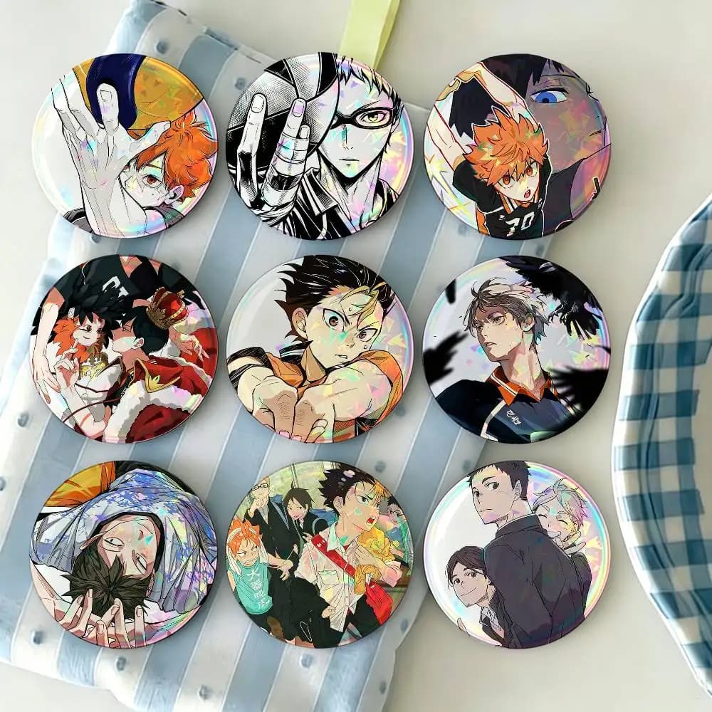 H-Haikyuu Volleyball Japan Anime Brooches Cartoon Badge Pins Backpack Hat Accessories Friend Gift
