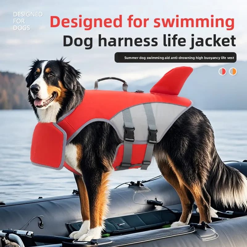 Nuovo Giubbotto di Salvataggio per Cani, Costume da Bagno Anti-soffocamento, Resistente all'Acqua, con Guinzaglio, per Cani di Taglia Media e Grande, Gilet di Sicurezza Galleggiante per il Nuoto