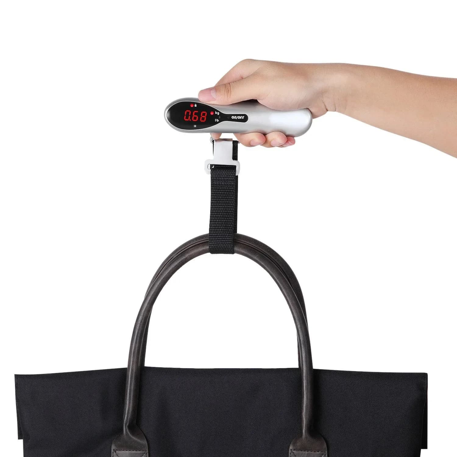 50kg/110lb Mini Portable Digital Hanging Luggage Scale, Pocket Electronic Balance For Travel Suitcase & Hand Bag Weighing