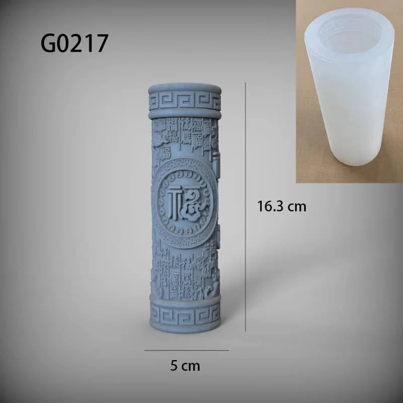 Chinese Panlong column ornament scented candle mold desktop national tide stone carving fish tank landscaping decoration mold