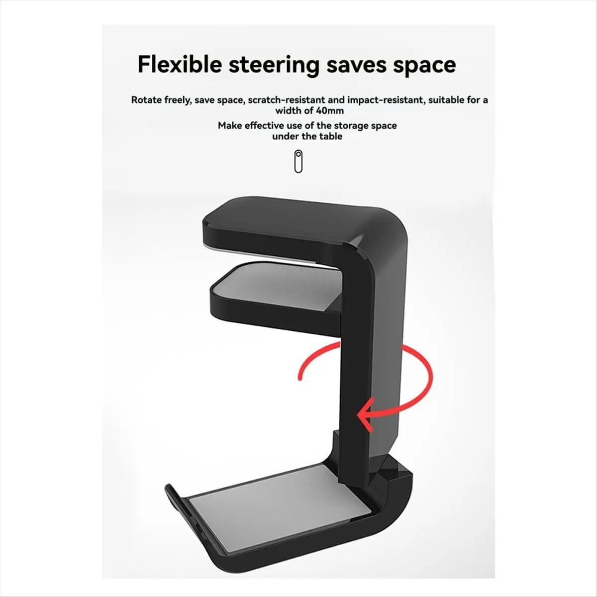 HDL 360° Rotating Headphone Stand Desktop Headset Holder Wall Mount Desk Hanger Hook for Gaming Controller Accessories A