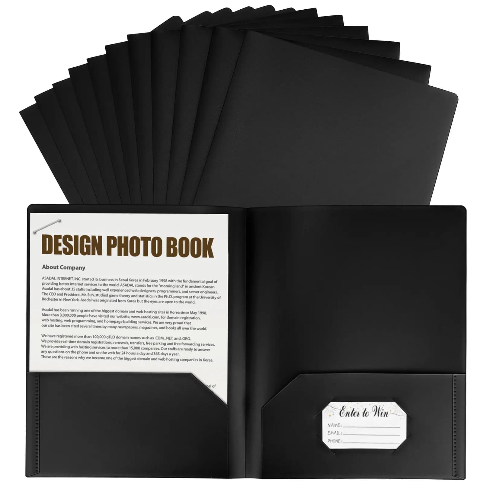 12Pcs A4 File Folders Dual Card Slot Document Organizer Office Supply Important Document Holder File Storage