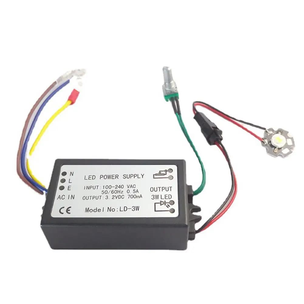 Alimentatore per Microscopio con Lampade LED da 3W e 5W Integrate, Alimentatore Dimmerabile per Illuminazione Microscopica