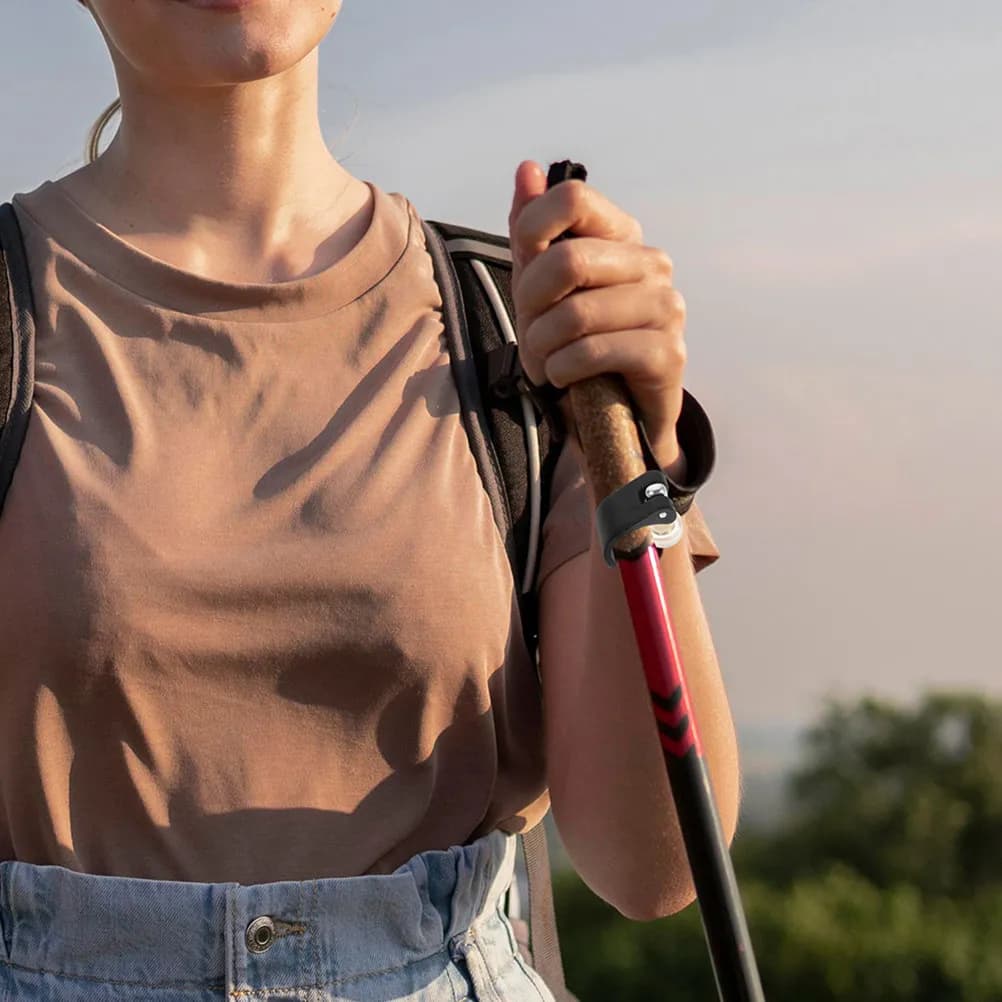 4Sets Trekking Pole Fixing Buckle Robust Secure Flip Lock Mechanism Walking Stick Accessories for Climbing Ski Pole Grip