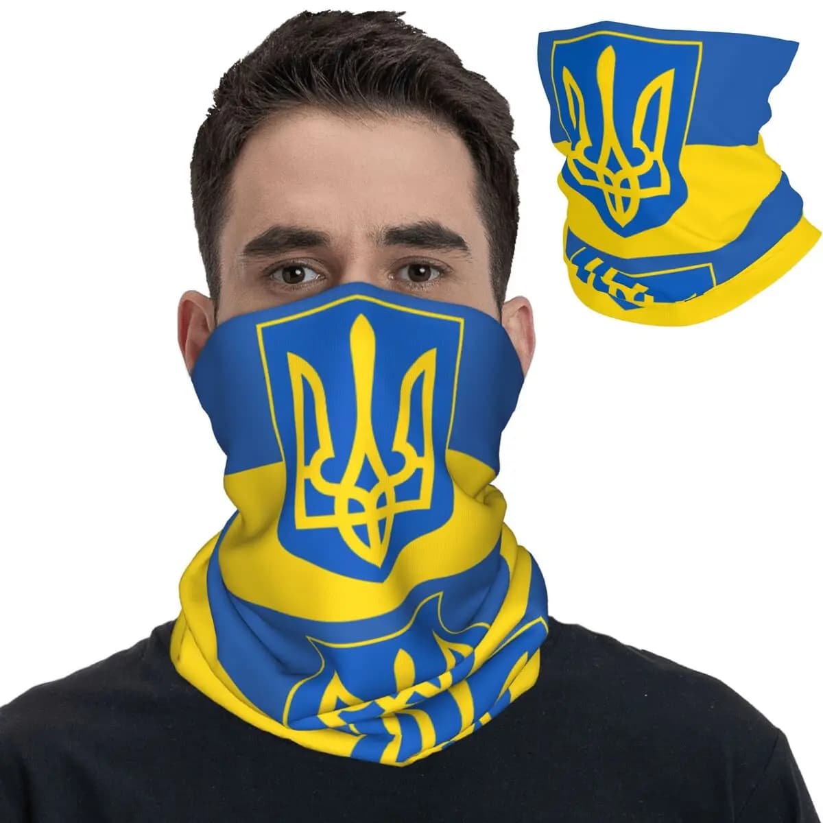 Ucraina Flag Bandana Neck Cover stampato passamontagna Wrap sciarpa multiuso ciclismo Running Unisex adulto antivento