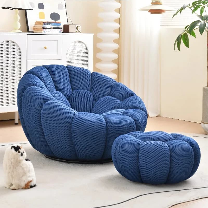 Sedia moderna a forma di zucca, divano a bolle di lusso, sedile singolo, poltrona reclinabile pigra per camera da letto, balcone, soggiorno, accento estetico