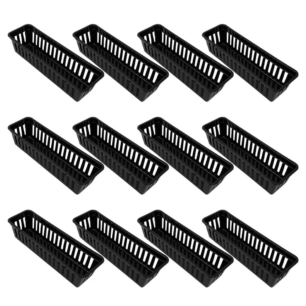 Set di 12 Contenitori Organizzatori in Plastica, Vassoi Portaoggetti da Scrivania, Portapenne Multiuso, Scatole per Cancelleria Scolastica, Porta Penne