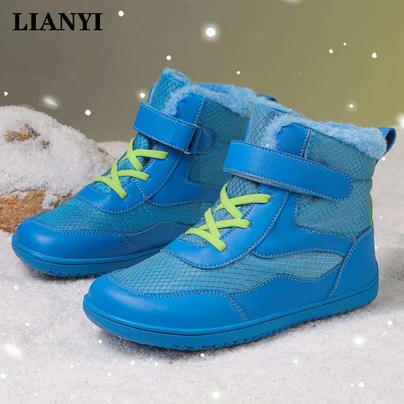 Stivali da Neve per Bambine LIANYI, Scarpe Invernali Imbottite Antiscivolo Calde con Fodera in Pile Impermeabili a Collo Alto, Rosa