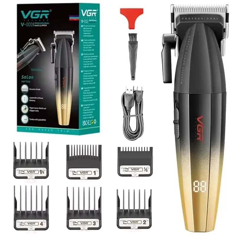 Professional Men's Haircut Original VGR Metal 9000 RPM Rechargeable Haircut Barbiere Wireless Haircut Electric Salon