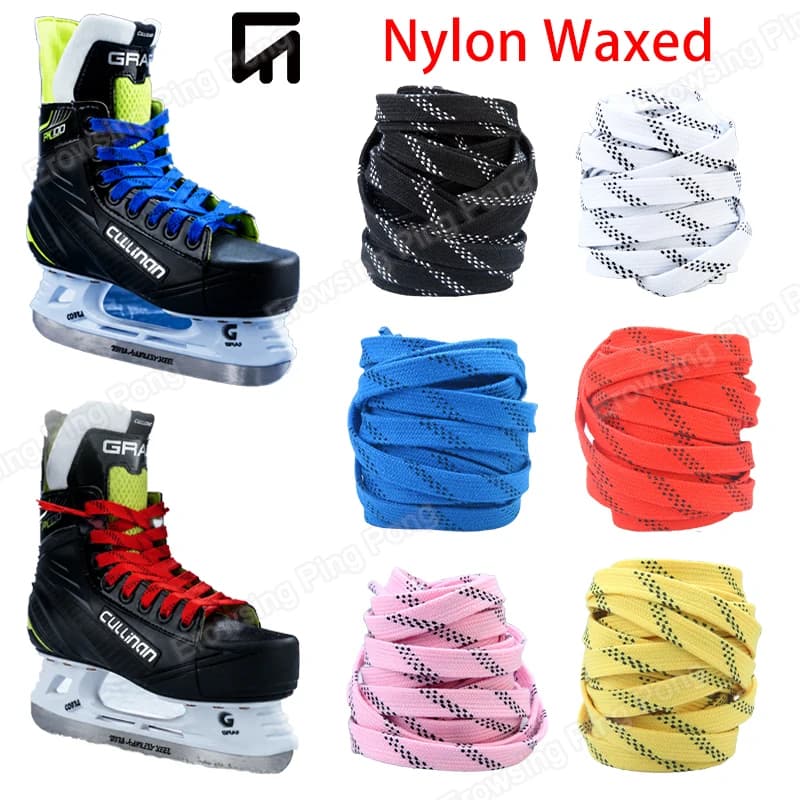 182cm/213cm/243cm/274cm/304cm Waxed Ice Hockey Skate Laces Anti Slip Resistant Shoelaces for Adult Youth Kids Ice Hockey Boots