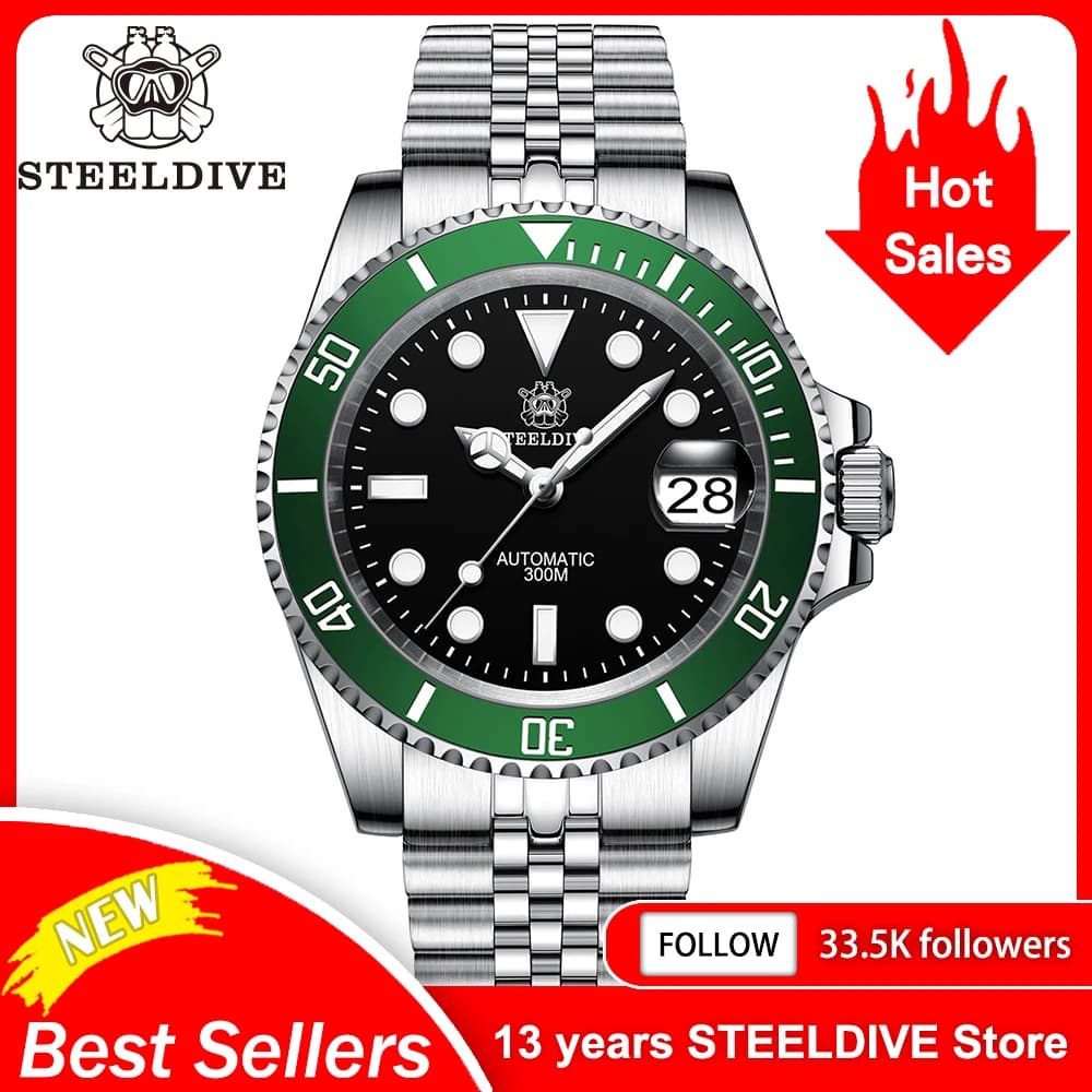 SD1953 New bracelet with cut-off closure 41MM Movement NH35 300M Waterproof Men's Automatic Underwater Watches Ceramic Bezel