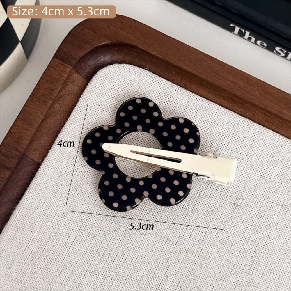 Sweet Black White Hair Clips Minimalist Design Polka Dot Hairpins Secure Hold BB Clip Women Girl Hair Styling Accessories