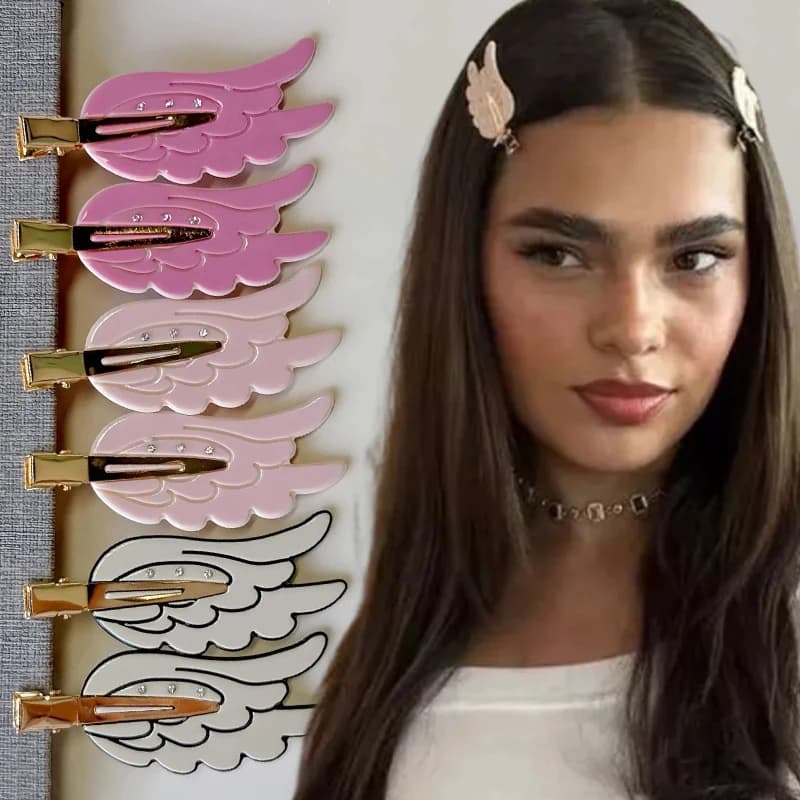 1/2 pezzi carino ali forcina divertente forcina senza traccia forcina dopamina clip cosmetica lato capelli spezzati frangia clip accessori per capelli
