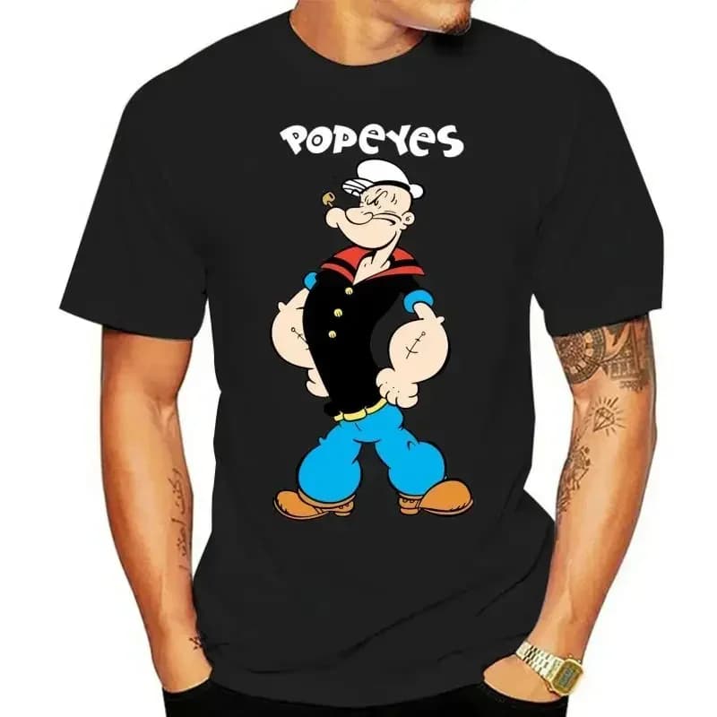 2024 NEW Stylefunny T Popeyes Fashion outfits maglietta da uomo T-Shirt in cotone sciolto per uomo Cool top maglietta oversize abbigliamento uomo