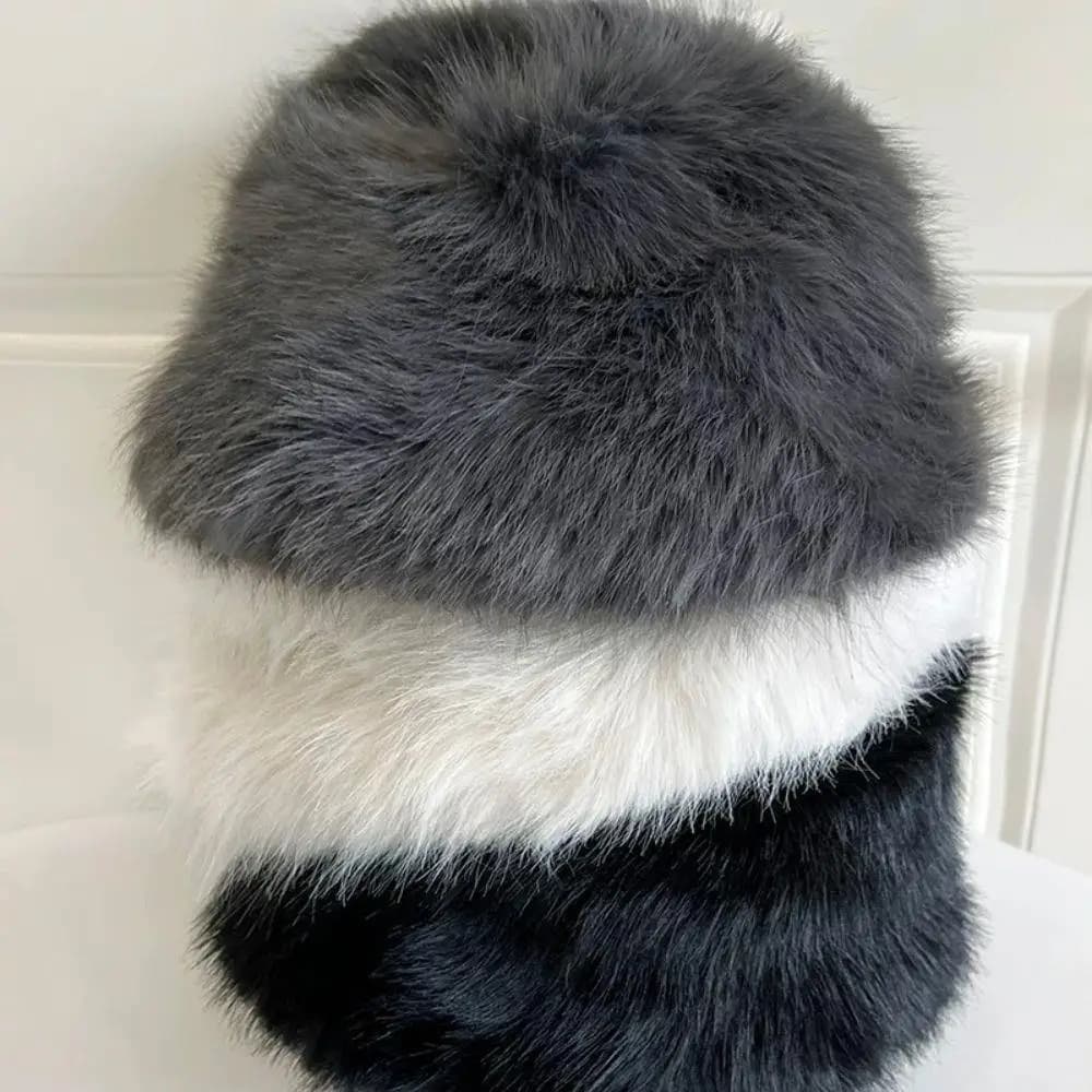 Cappello Invernale in Pelliccia Sintetica per Donna, Caldo Cappello Russo, Berretto da Neve e Sci, Antivento con Paraorecchie, Cappello da Pescatore Soffice in Finta Pelliccia di Volpe