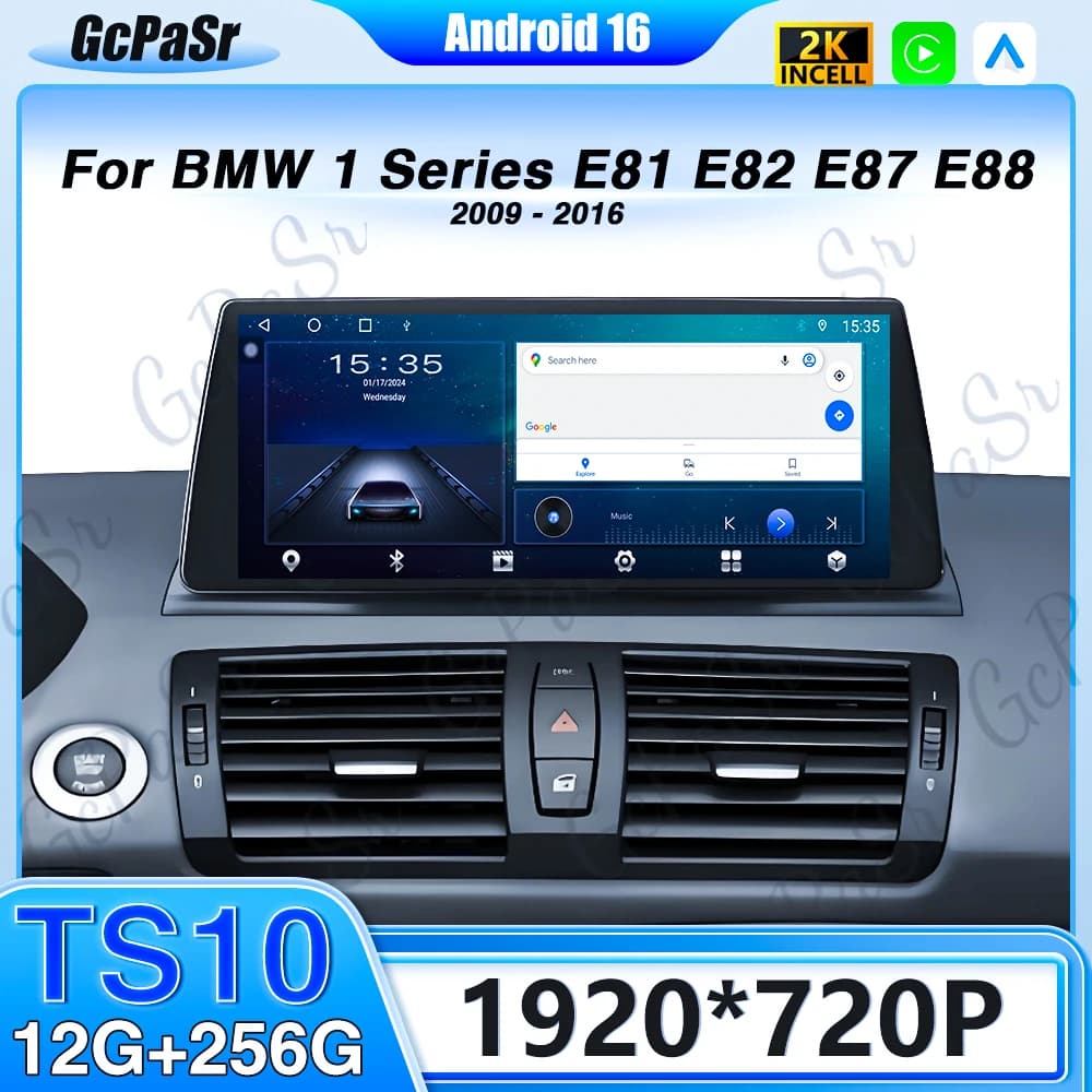 10.25 "Carplay Android 16 Auto autoradio Per BMW Serie 1 E81 E82 E87 E88 09-16 Autoradio multimediale 2DIN auto sistemi intelligenti