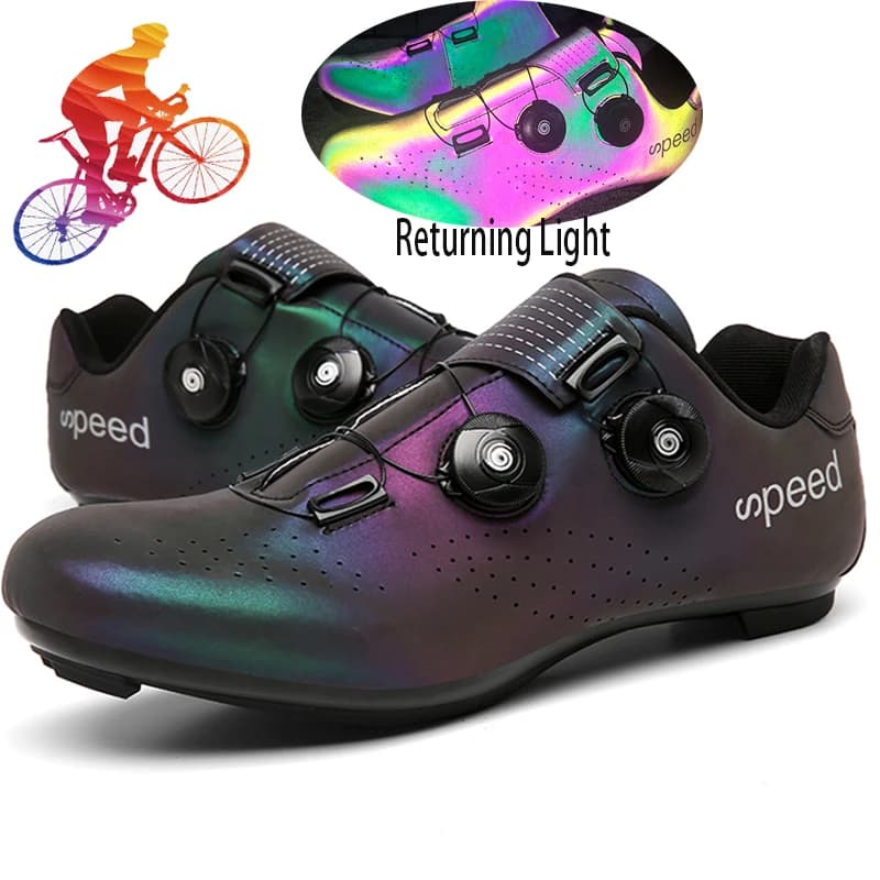 Scarpe da Ciclismo per Uomo, Nuove con Sistema SPD Autobloccante per Bici da Strada, Scarpe Fluorescenti, Leggere e Traspiranti per Mountain Bike e Strada