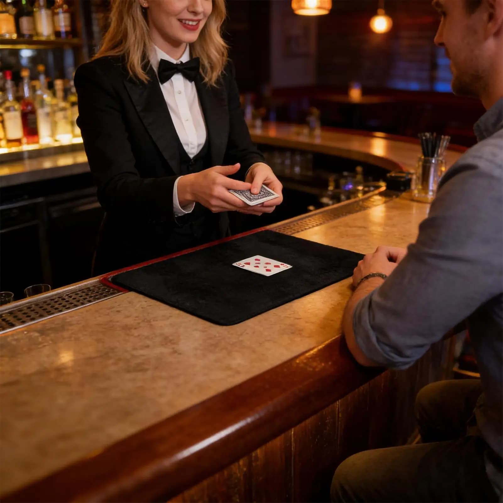 Tappetino Interattivo per Giochi di Carte Magiche, Tappeto Liscio per Trucchi di Carte, Ideale per Principianti ed Esperti, per Feste, Dormitori, Bar e Luoghi di Lavoro
