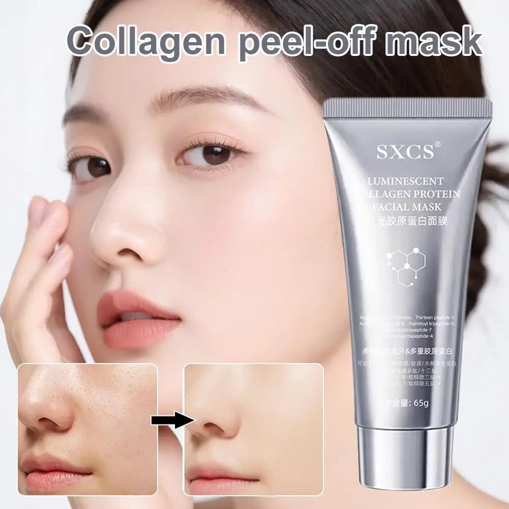 65G Collagene Avvolgimento Peel Off Maschera Trucco Viso Antirughe Liscio Illuminare Cura Ringiovanimento del viso Idratante della pelle Abete A2I9