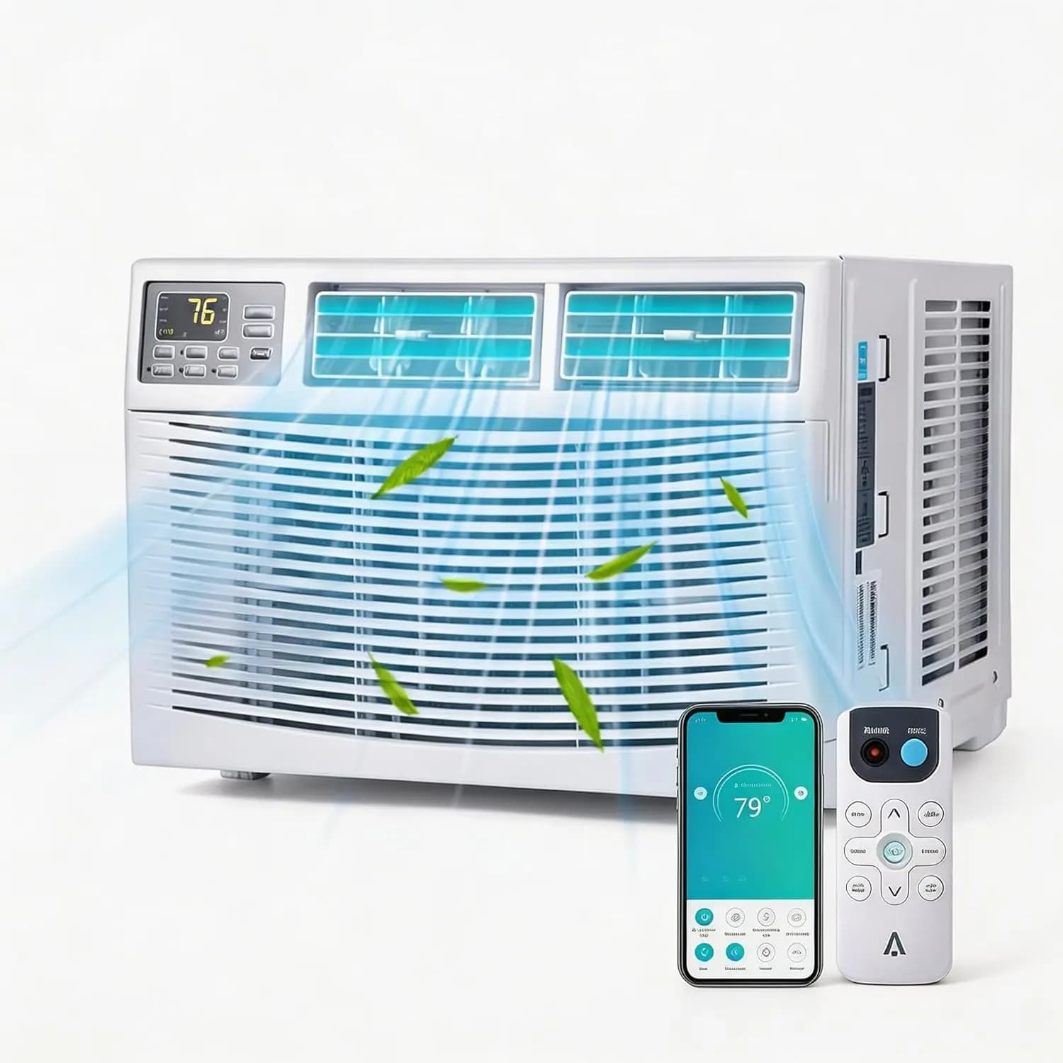 Condizionatore d'Aria Intelligente da Finestra 10000 BTU con Funzione di Raffreddamento, Deumidificatore e Ventilatore per Stanze fino a 420 m², Silenzioso, WiFi, Facile Installazione, Personalizzabile