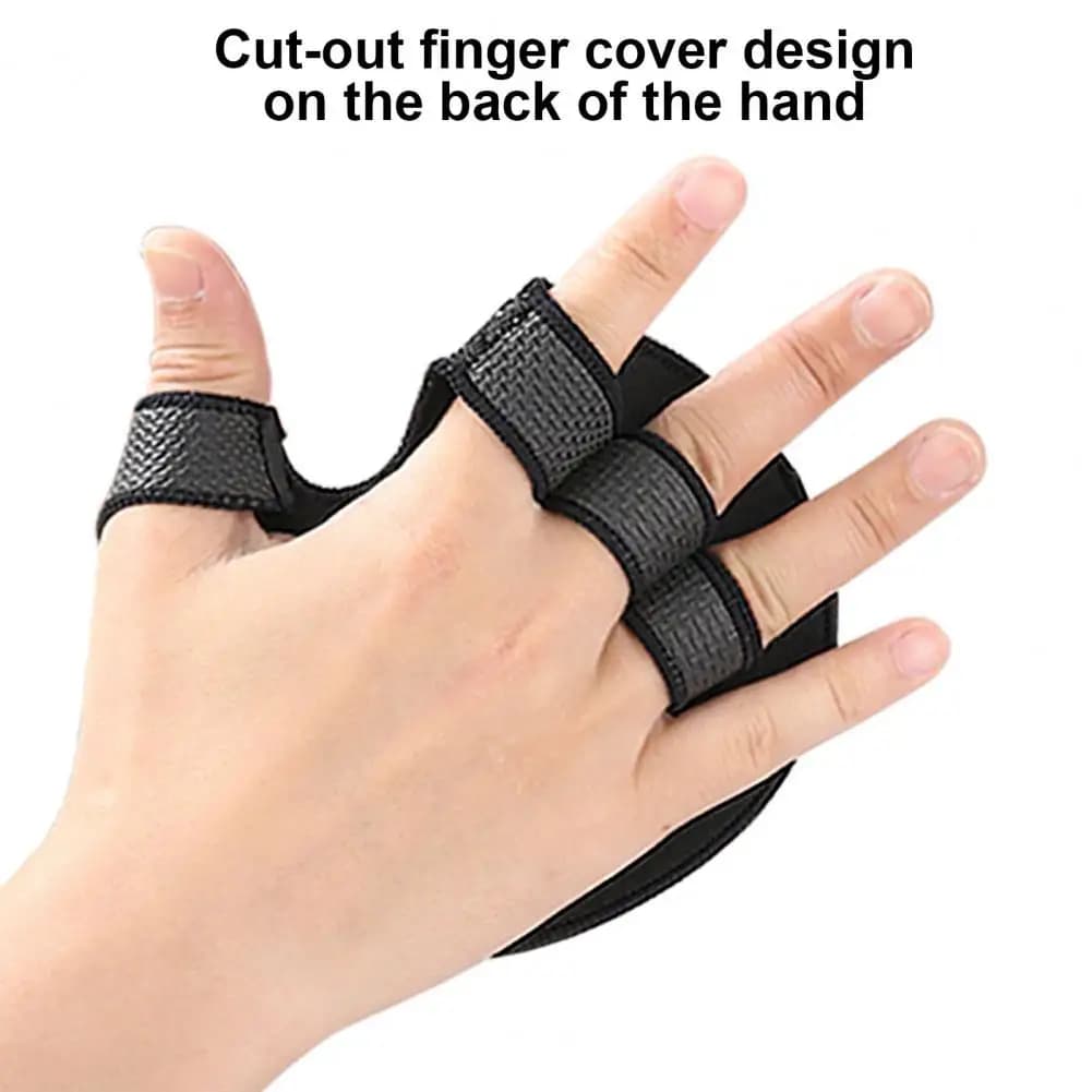 Guanti Fitness dal Design cavo impugnature per sollevamento pesi Pad impugnature Fitness a 4 dita Pad bozzolo per le mani palestra antiscivolo per sollevamento pesi