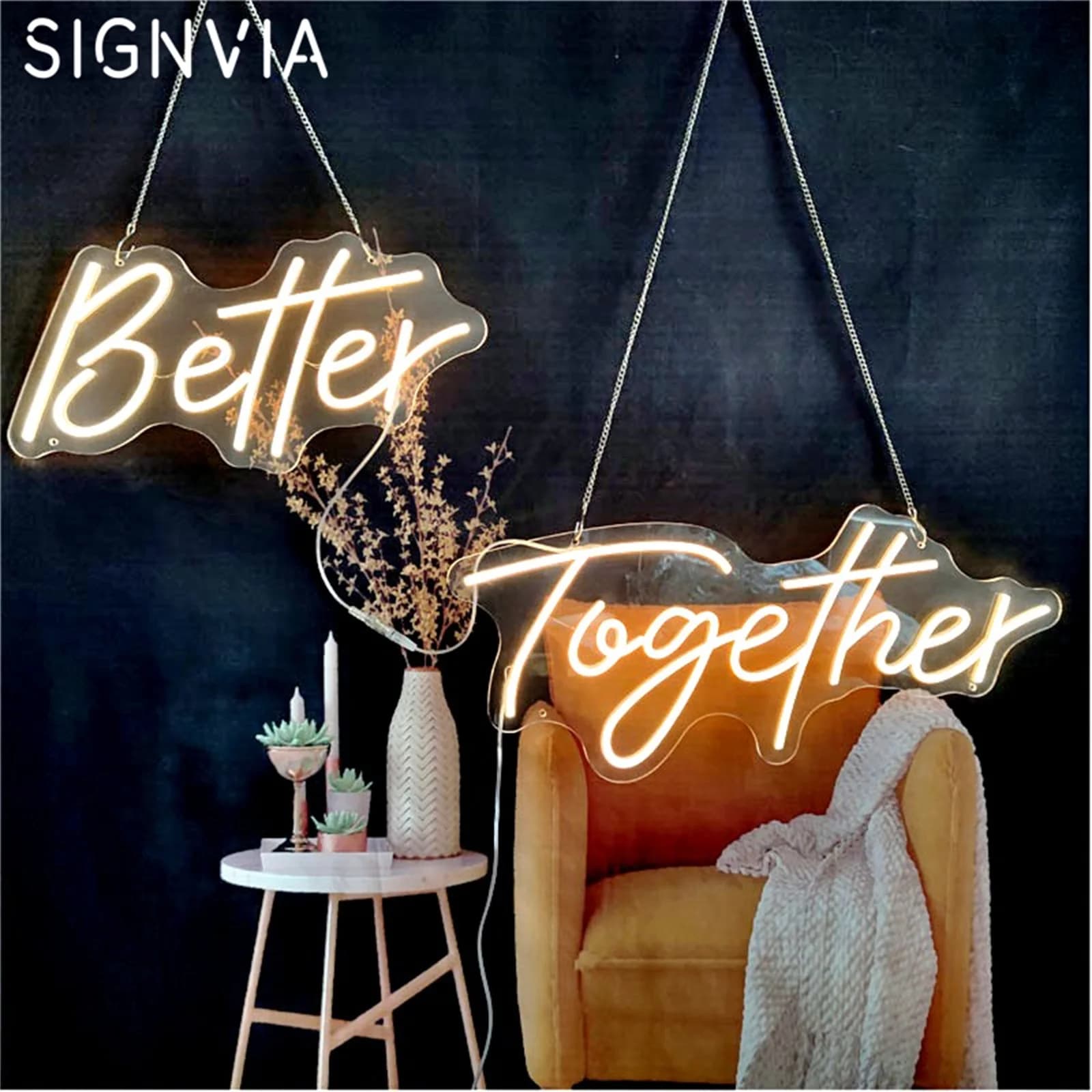 Better Together Neon Sign LED Light Home Art Wedding Bar camera da letto camera estetica festa di compleanno Club camera da letto parete decorare regali