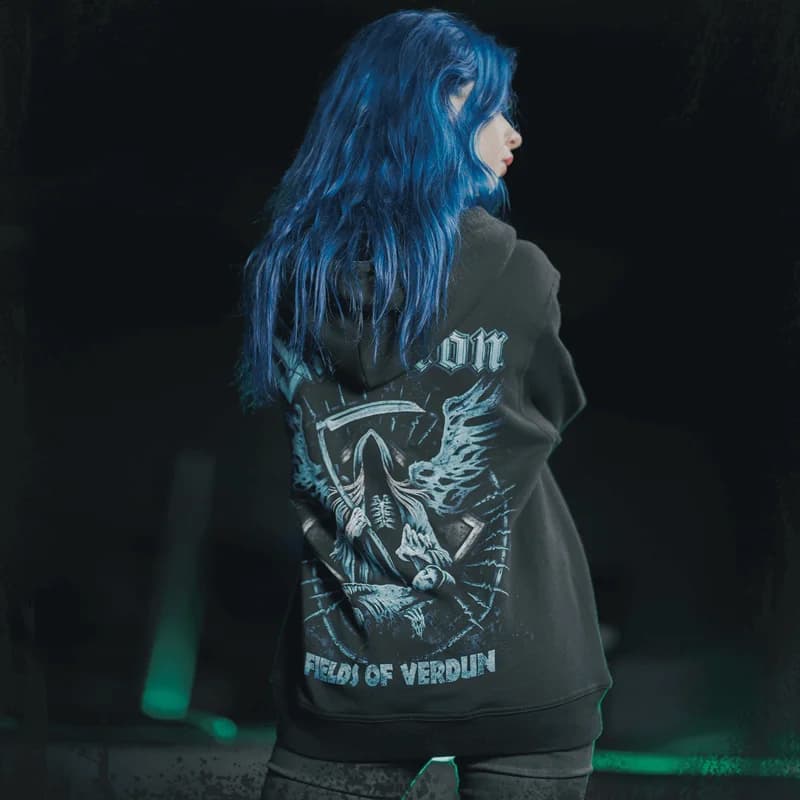 Fields Of Verdun Felpa con cappuccio Sabaton Heavy Metal Band Felpe con cappuccio Donna Uomo Autunno oversize Pullover invernale in pile Donna Tuta maschile