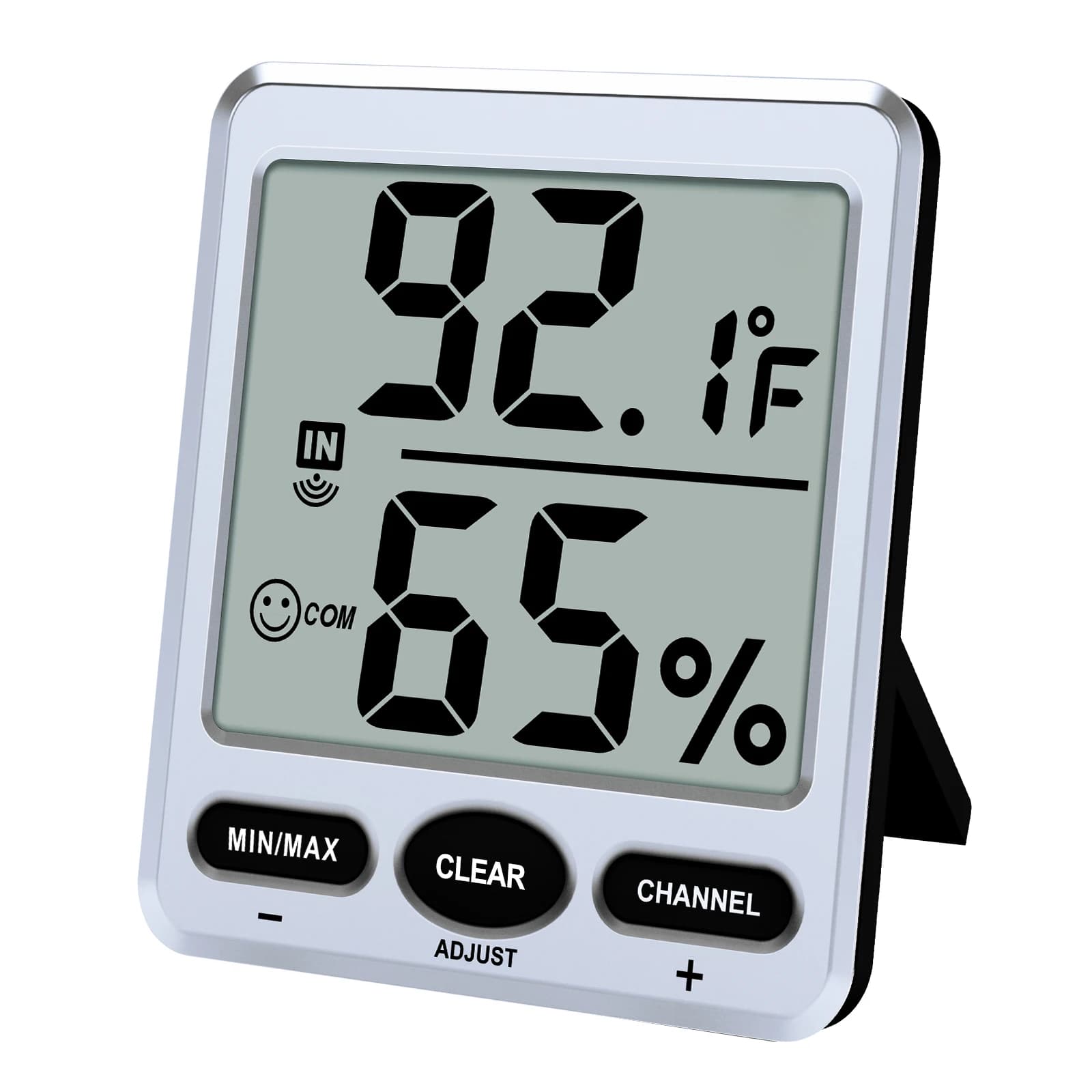 Large Screen Indoor Thermometer Hygrom Tabletop/Wall Mountable For Home Office Bedroom Switchable (°C / °F)