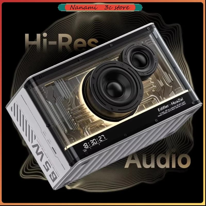 Edifier Flower NEW-X Pro GaN Speakers with AirPlay 2 support, series connectable watch display, RGB light, powerful and efficient sound, ideal as a gift for players