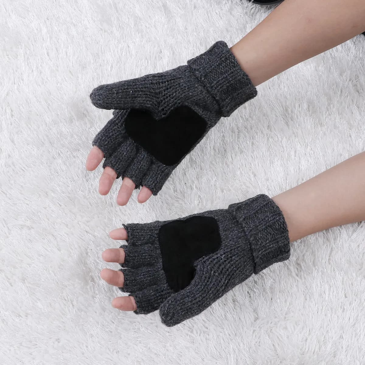 1 paio di guanti invernali in maglia spessa per fitness, sollevamento pesi, allenamento in palestra, assorbenti del sudore, traspiranti, antiscivolo