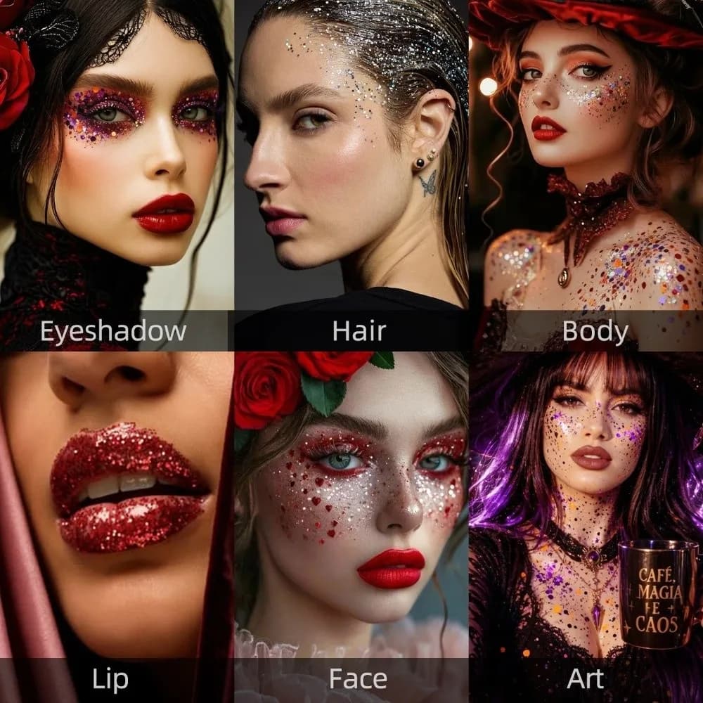 Gel Texture Body Art Glitter Stick Flash Effect Water-Resistant Facial Eyeshadow Stick Sequin Multi-Purpose