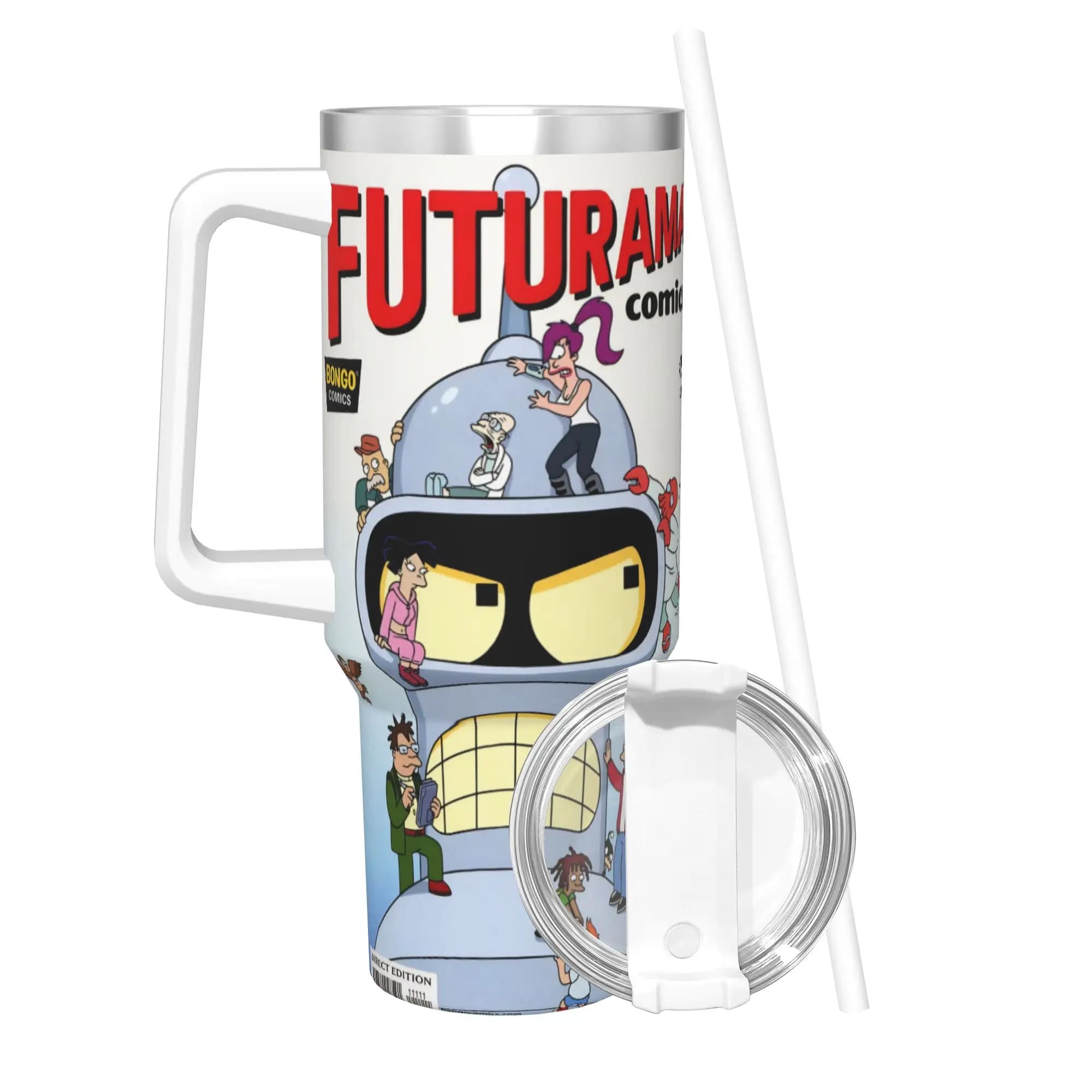 Vacuum Insulated Thermal Tumbler with Carton Designs Futurama, 40oz Thermal Bottle for School