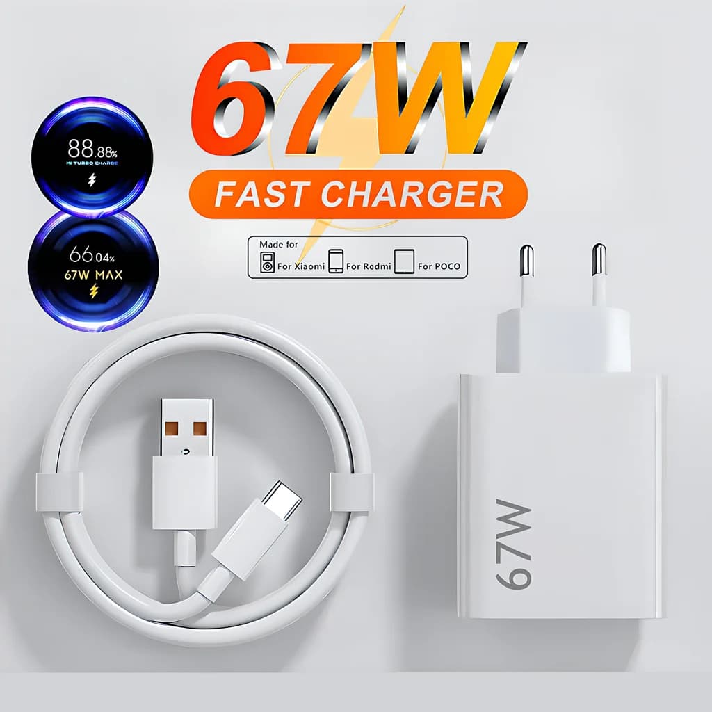 6A 67W Turbo Caricatore Veloce Del Telefono Per Xiaomi 12 13T 14T Pro 15 Ultra Redmi Nota 12T 13 14 POCO X5 X6 X7 F5 F6 F7 Tipo C Cavo USB