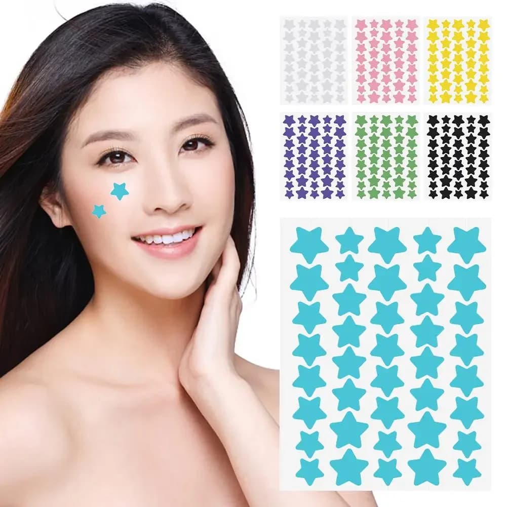 1/7Sheets 40Pcs/sheet Multi-color Star Acne Patches, Facial Acne Patches, Concealer Acne Patches and Pimples Patches, Ultra-thin
