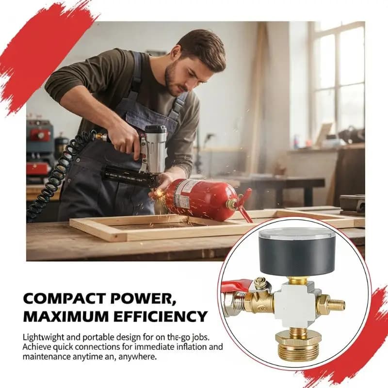 Portable Mobile Air Compressor Accessories Small Air Tank Pressure Adapter, Fire Extinguisher Conversion Air Pump