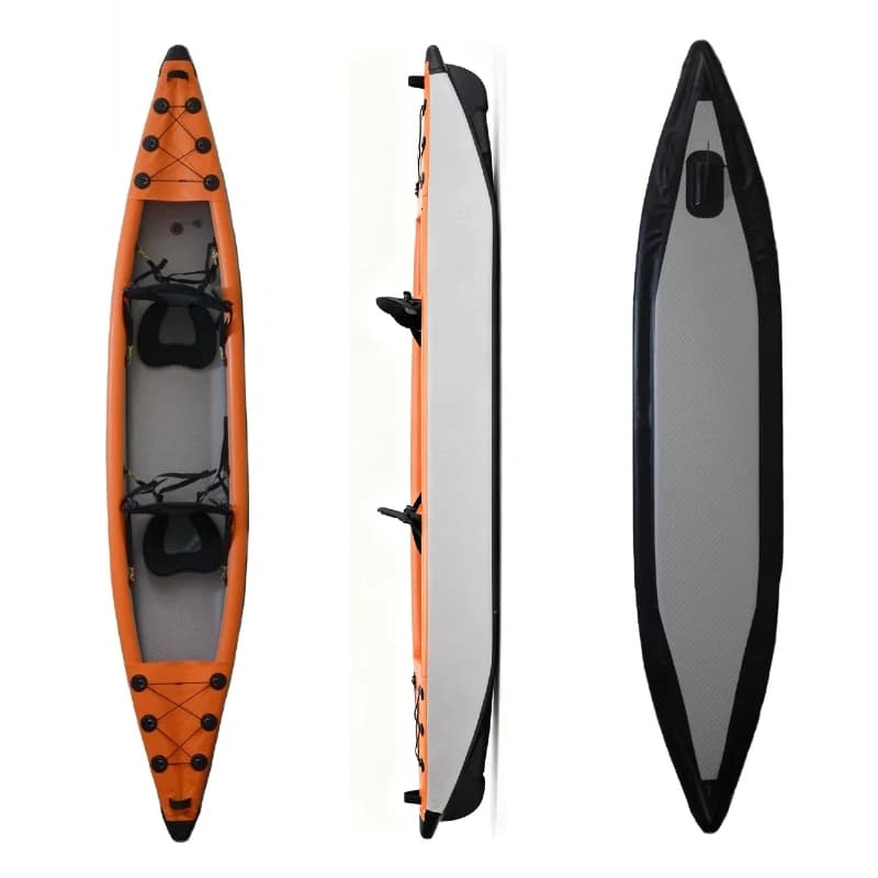 Set Kayak Gonfiabile in PVC con Pagaie, Pompa e Accessori, Canoa ad Alta Pressione per Pesca e Sport Acquatici