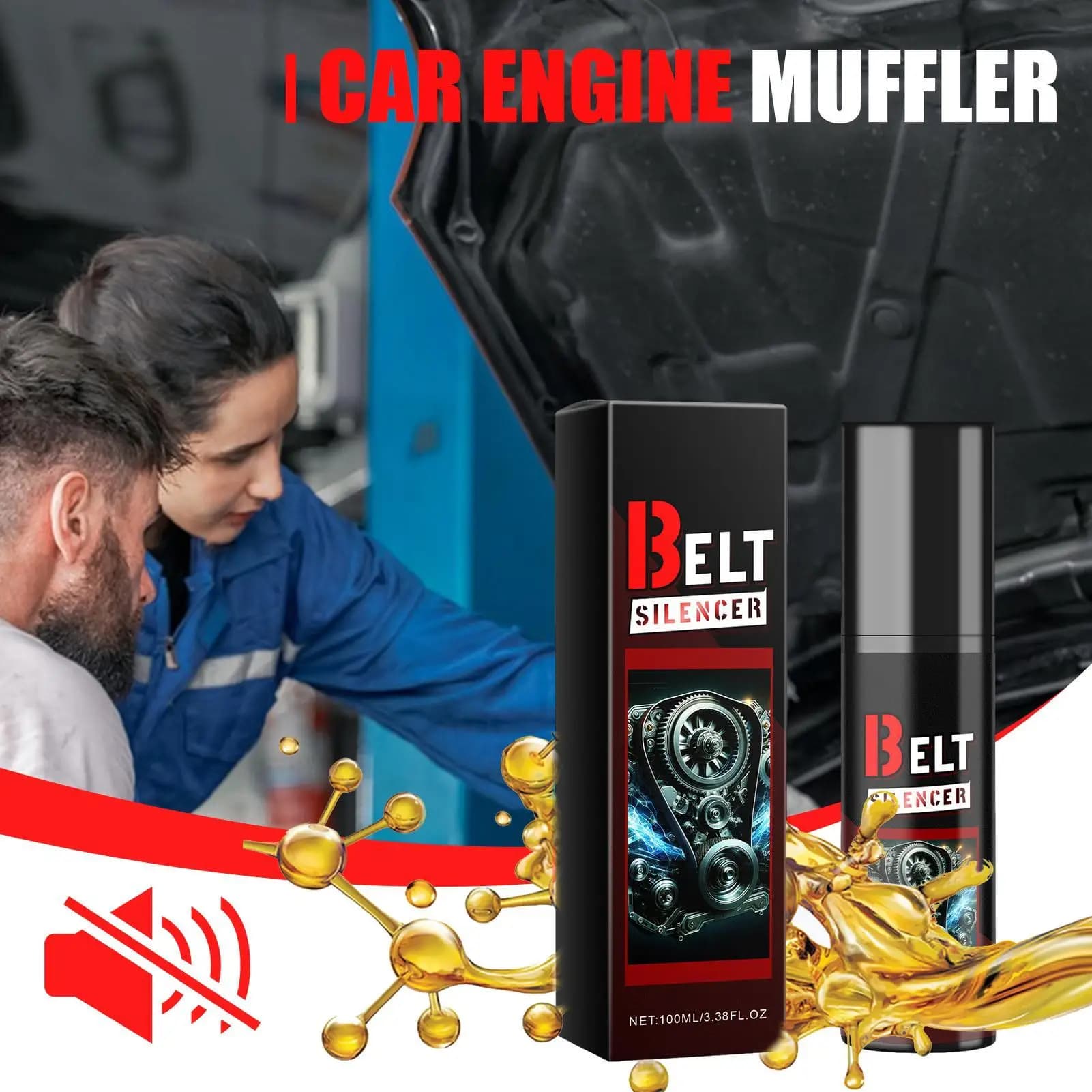 Belt Dressing Spray Automotive 100ml Belt Noise Lubrication Protection Spray-On Dressing Automobile Engine Belt Silencer