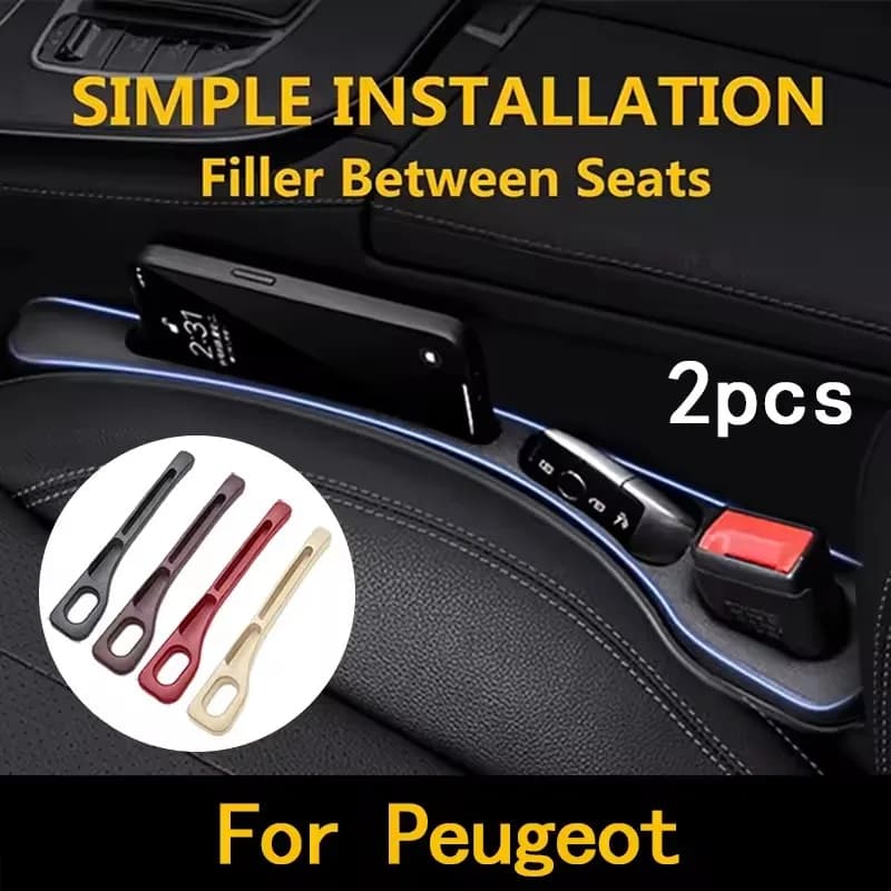 2Pcs For Peugeot 208 3008 308 2008 207 508 607 106 406 407 307 206 Car Seat Gap Filler Between Seat Crevice Interior Decoration