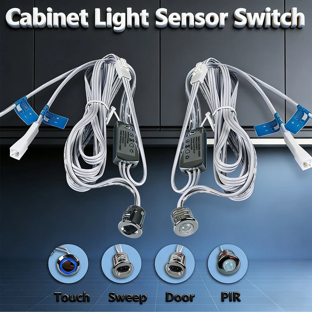 Sensore di tipo di mascheratura per controllo porta Mini sensore tattile Interruttore di rilevamento lampada a LED DC 12-24V 5A Cavo connettore DuPont per armadi