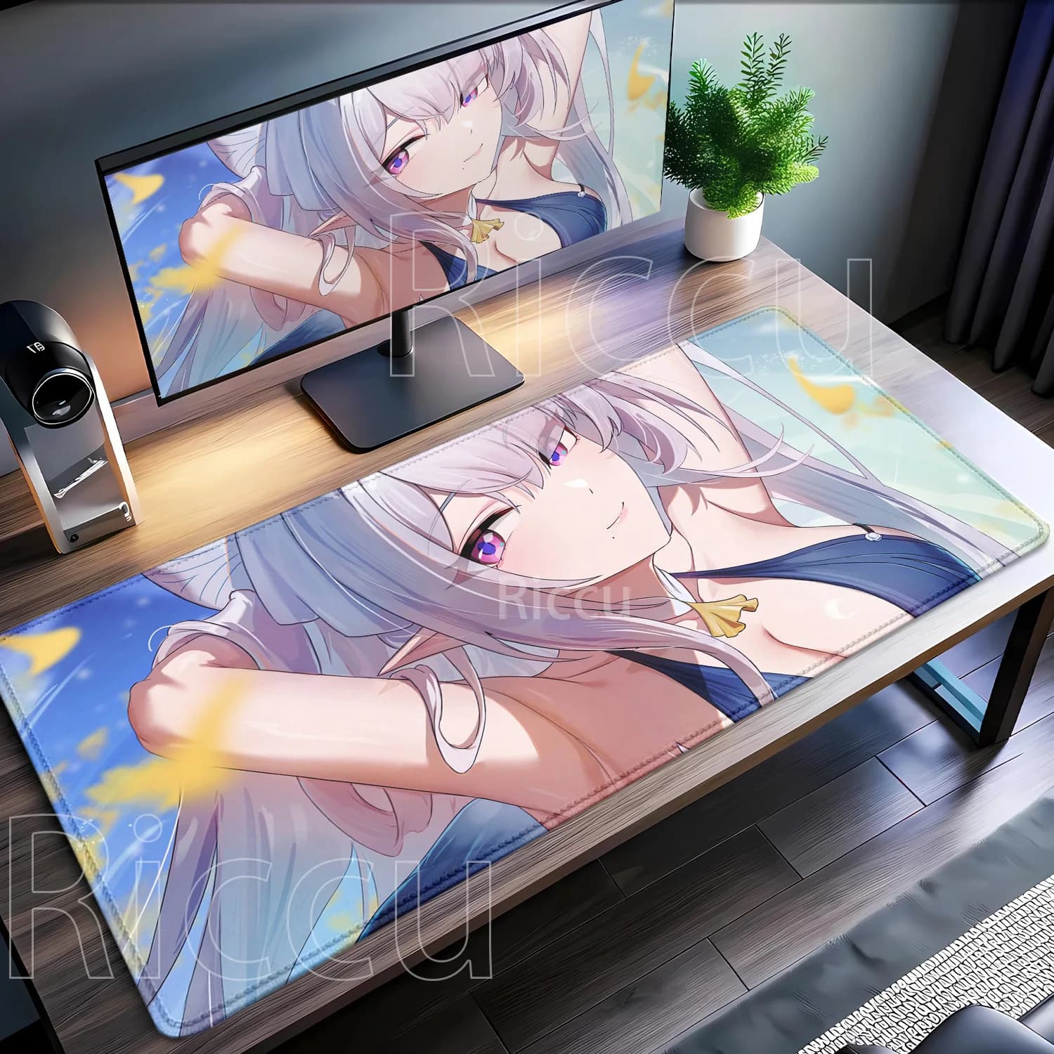 Larger Velina Airgid Zenless Zone Zero ZZZ Mouse Pad Gaming Kawaii Anime Girl Office Keyboard HD Printing Non-slip Base Desk Mat