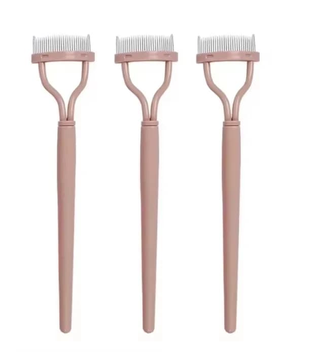 3PCS Eyelash Separator Metal Teeth Straight Eyelash Curler Beauty Makeup Stainless Eyelash Brush Comb Mascara Curl Makeup Tool