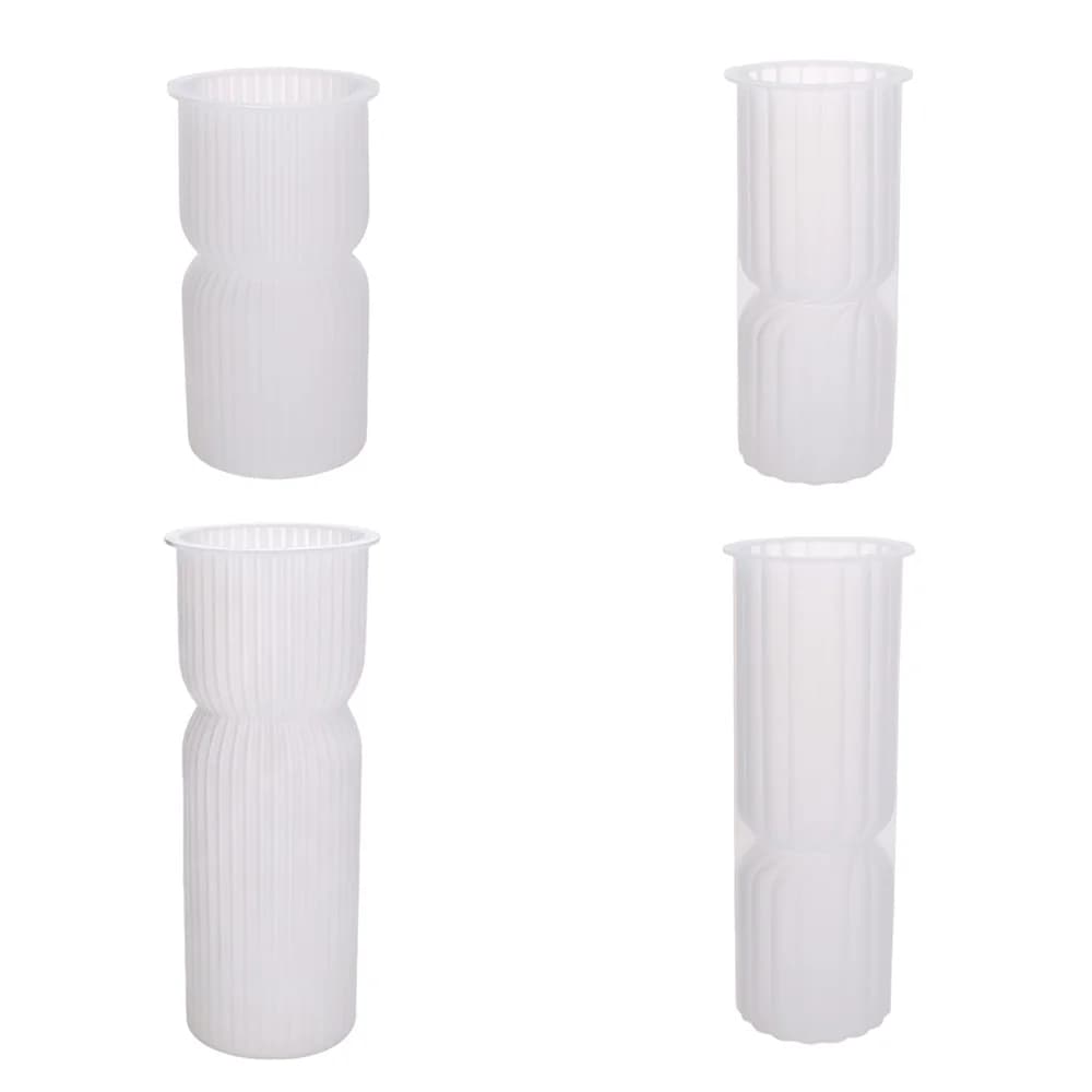 Gift Pinstripe Pillar Stripe Cylindrical Candle Mold Flat Top 3D Candle Mould Geometry Silicone Columnar Mold Candle Making