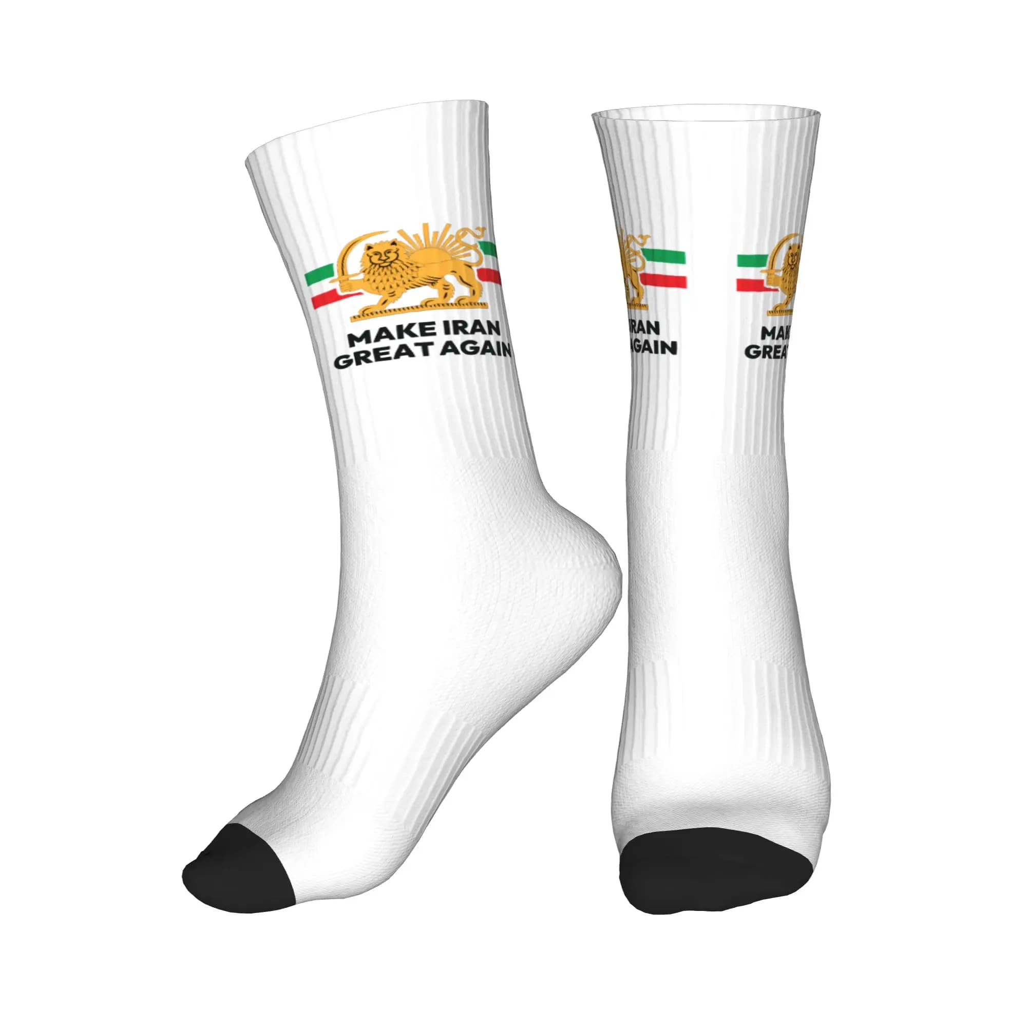 Sympathetic socks Make Iran Great Again for women and men, warm socks with 3D printing, Iranian patriotic sports socks for football