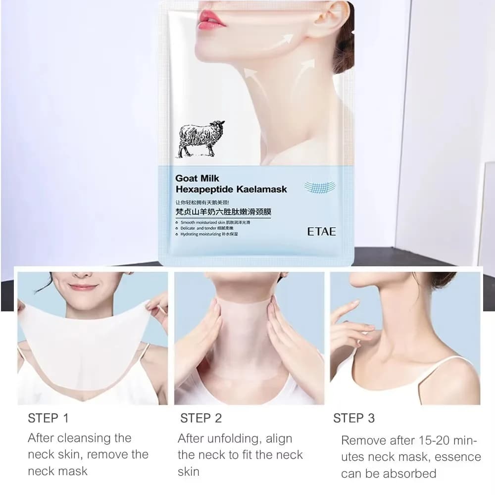 Beauty Hydrating Capra Milk Six Peptides Mask for Collo Rassodante Lifting Collo Lifting Mask for Collagen Deep Hydrating