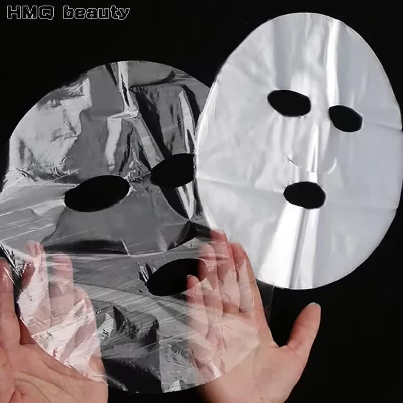 100 Pieces Masks Disposable Plastic Transparent for Cleaning Face and Collo, Tools for Makeup and Beauty