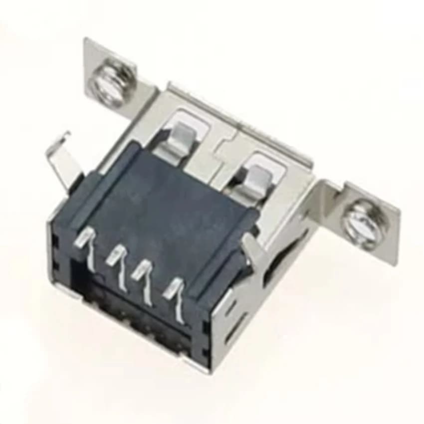 5 PZ USB 2.0 A/F female seat SMT female with screw hole 4P foot folded horizontal plug-in card with fixing hole/ear