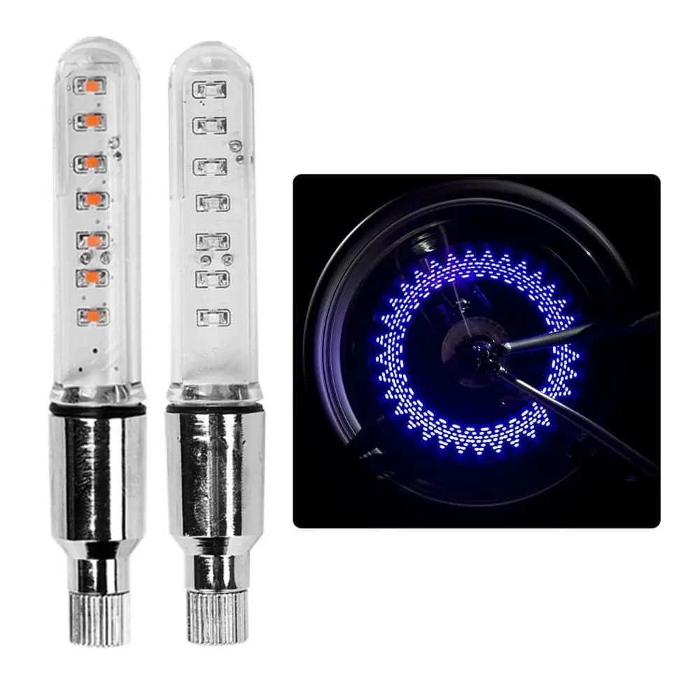 Flashing Lamp Valve Stem Light Neon Flashing Glow Dark Bike Wheel Lights Waterproof Multi-Patterned Bike Spoke LED Night Riding