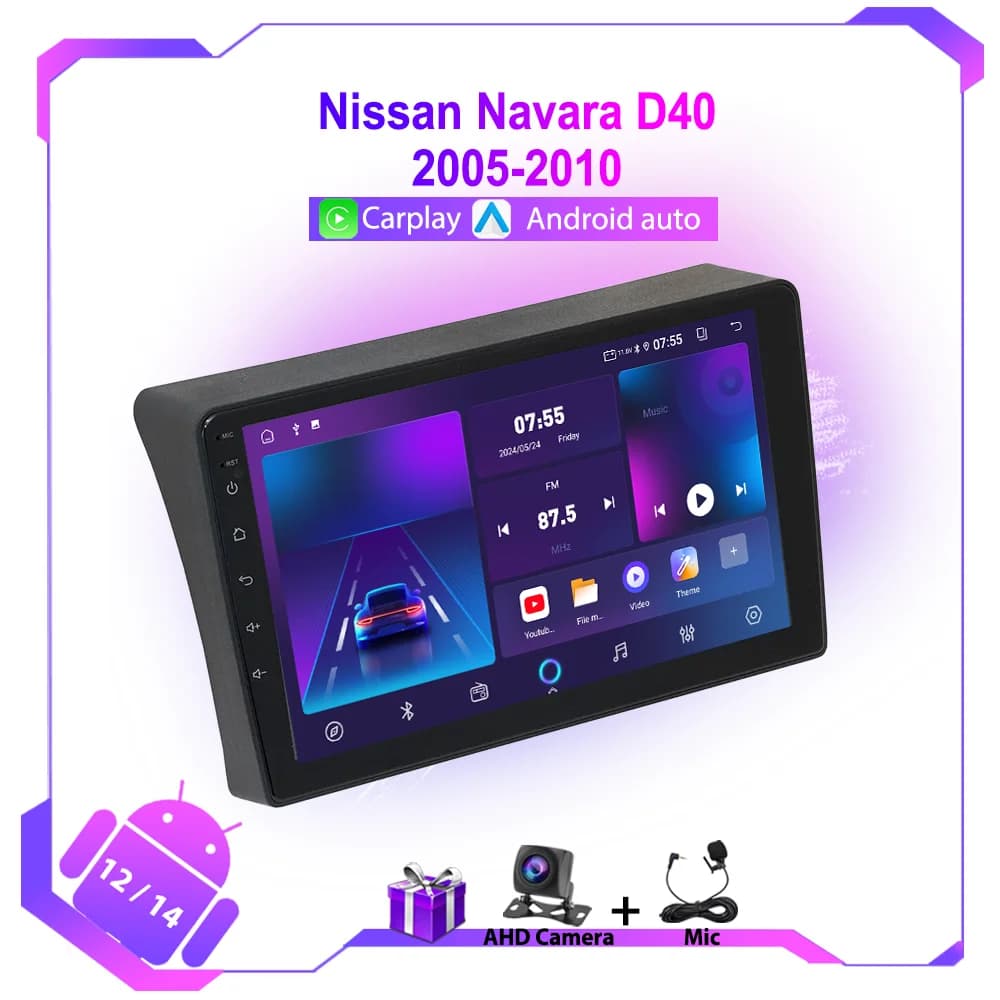 8 + 128GB Android 12 Autoradio Carplay Per Nissan Navara D40 2005-2010 Lettore Video Multimediale 4G Wifi GPS DSP DVD 2 DIN Autoradio