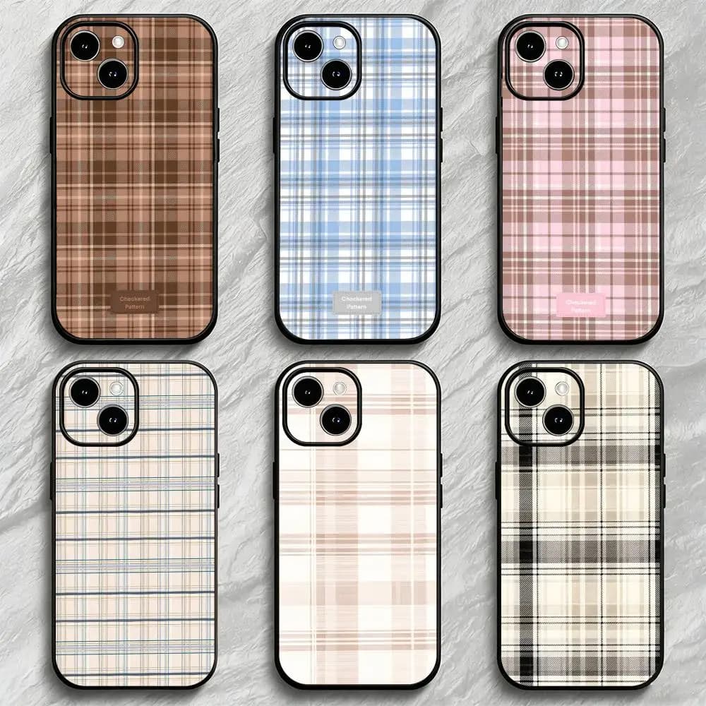 C-Classic PlaidS Phone Case Compatible with Apple iPhone 13, 14, 15, 11, 12 Pro, XR, XS Max, SE TPU Phone Case